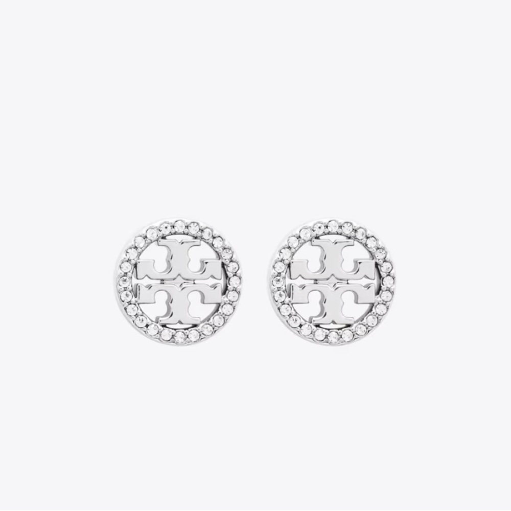 Tory Burch Miller Pave Stud Earrings- New